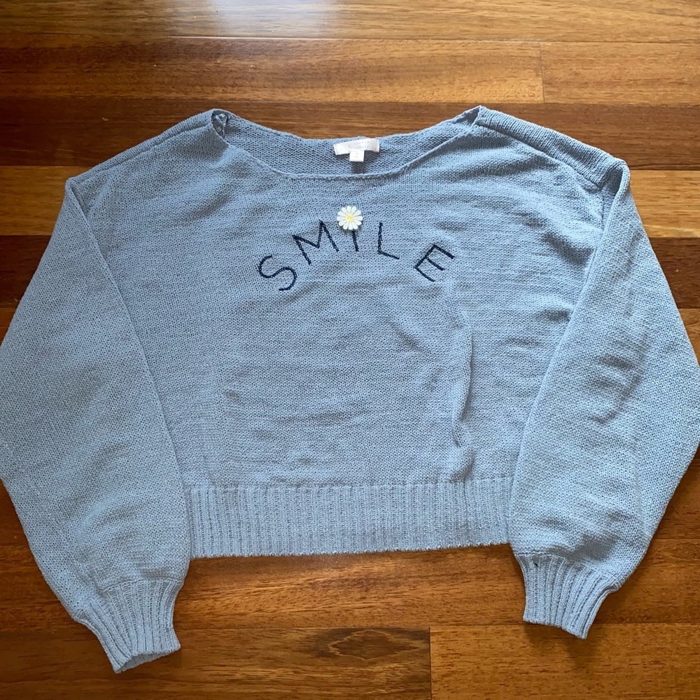 lauren conrad smile knit crewneck sweater